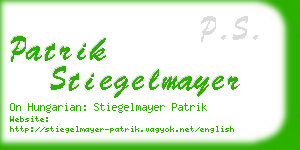 patrik stiegelmayer business card
